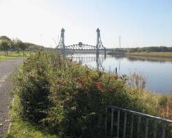 Newport Vertical Lift Bridge looking west